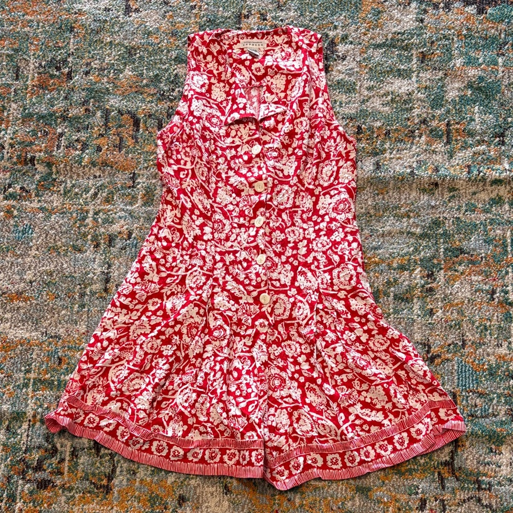 True 90’s Vintage Compagnie Internationale EXPRESS Floral Romper, Size 7/8